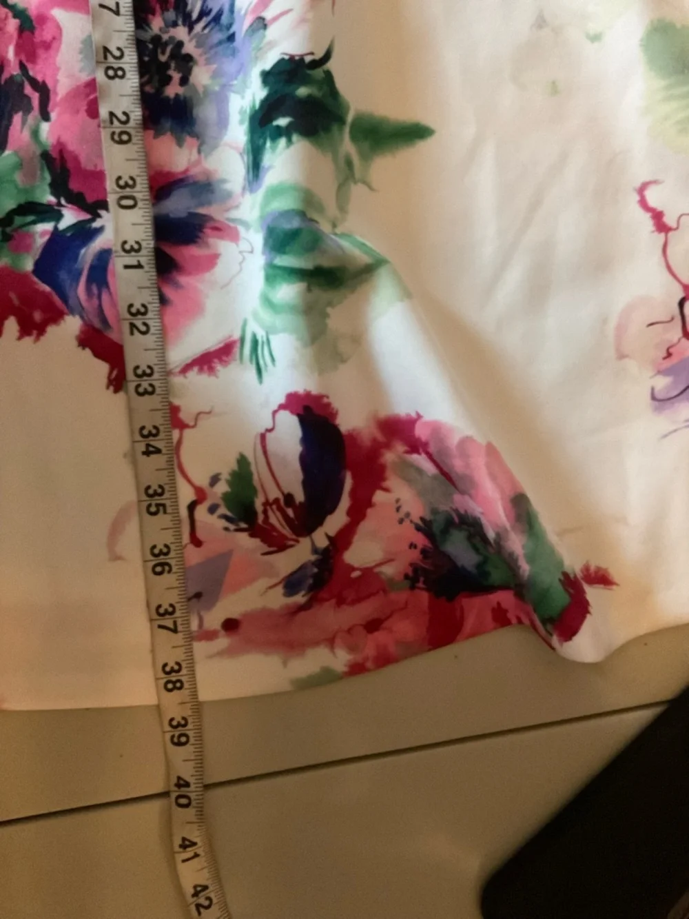 DKNY White Floral Sleeveless Fit & Flare Dress Size 6 - Picture 9 of 10